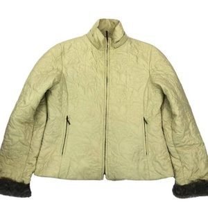 CAbI Green Puffy Jacket with Faux Fur Cuff